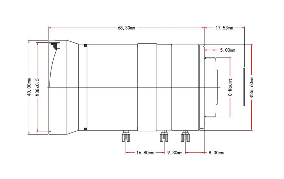 Об'єктив Raspberry PI Zoom Lens 8-50mm - фото 6