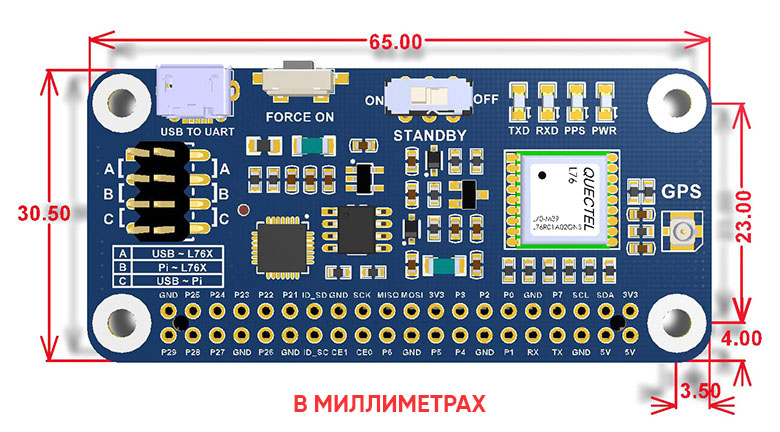 Плата розширення Raspberry Pi Multi-GNSS HAT (16193) - фото 2