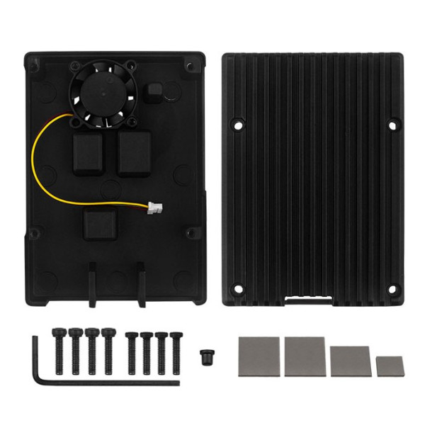 Защищенный металлический корпус для Raspberry Pi 5 с кулером