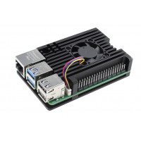Алюминиевый корпус для Raspberry Pi 5 с активным кулером чёрный