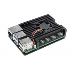 Алюминиевый корпус для Raspberry Pi 5 с активным кулером чёрный
