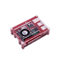 Многослойный красный корпус для Raspberry Pi 4 с поддержкой кулера