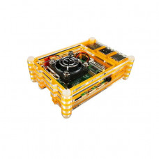 Многослойный оранжевый корпус для Raspberry Pi 4 с поддержкой кулера
