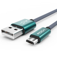 Кабель USB-microUSB 1.0M Rock нейлонова оплетка