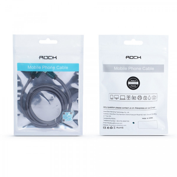 Кабель USB-microUSB 1.0M Rock нейлоновая оплётка