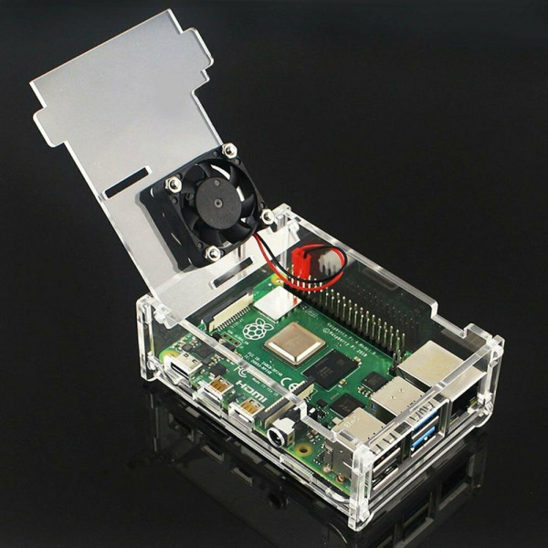 Корпус для Raspberry Pi 4 (кулер или дисплей) прозрачный