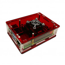 Красный корпус для Raspberry Pi 4 с поддержкой кулера