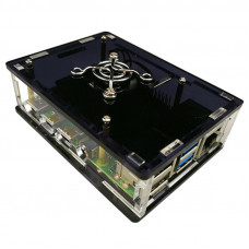 Чёрный корпус для Raspberry Pi 4 с поддержкой кулера