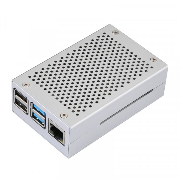 Алюминиевый корпус с перфорацией для Raspberry Pi 4 серый