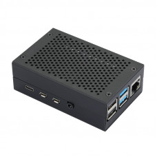 Алюминиевый корпус с перфорацией для Raspberry Pi 4 чёрный