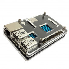 Двухцветный корпус (чёрный + прозрачный) с металлическими болтами для Raspberry Pi 3 B