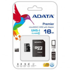 Карта памяти с адаптером A-DATA 16GB microSD class 10 UHS-I (AUSDH16GUICL10-RA1)