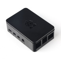 Чёрный пластиковый корпус с логотипом Raspberry Pi 4B