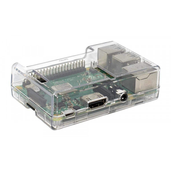Белый пластиковый корпус с логотипом Raspberry Pi