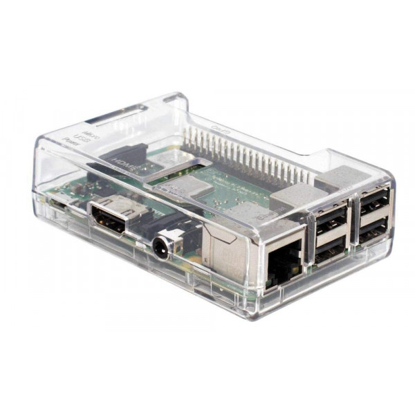 Белый пластиковый корпус с логотипом Raspberry Pi