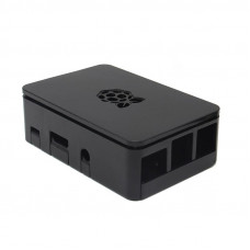 Чёрный пластиковый корпус с логотипом Raspberry Pi