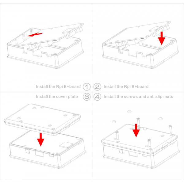 Пластиковый корпус для Raspberry Pi со всеми открытыми разъёмами