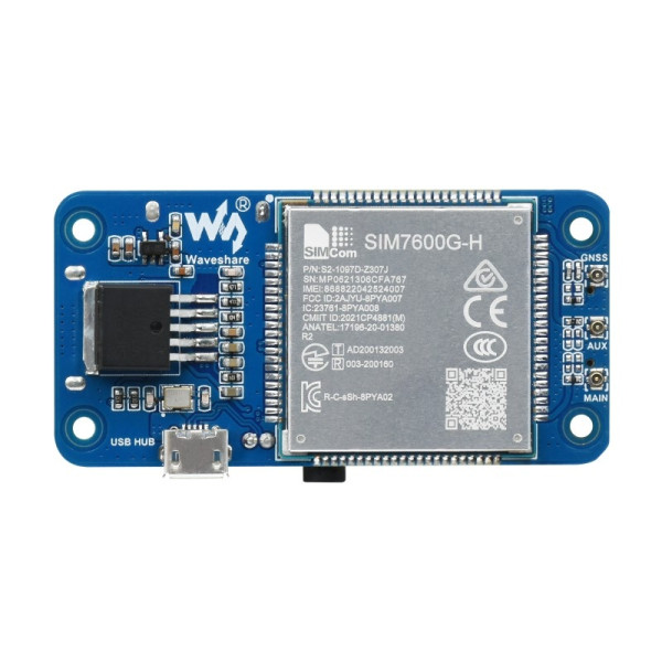 Плата розширення Raspberry Pi SIM7600G-H 4G HAT (19485)