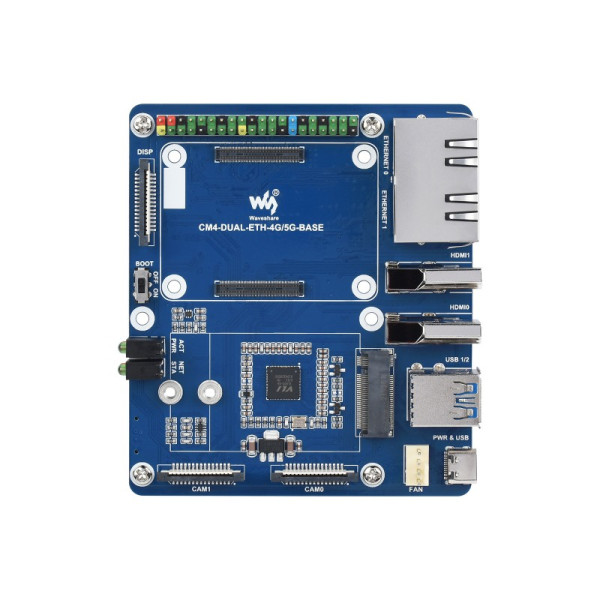 I/O Dual Gigabit Ethernet 5G/4G Плата для Raspberry Pi Compute Module 4 (20885)