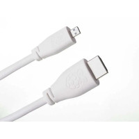 Micro HDMI-HDMI кабель для Raspberry Pi 4 Model B, белый (2 метра)