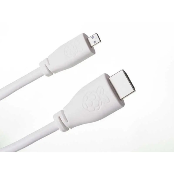 Micro HDMI-HDMI кабель для Raspberry Pi 4 Model B, белый (2 метра)
