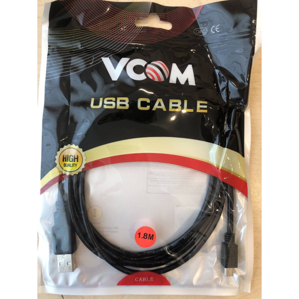 USB Type-A - mini USB кабель, 1 метр, чёрный