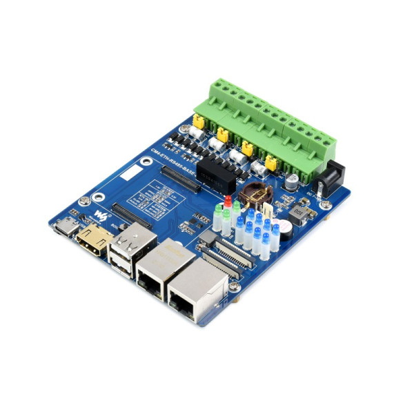 Raspberry Pi Compute Module 4 Dual ETH Quad RS485 Base Board (B) (21666)