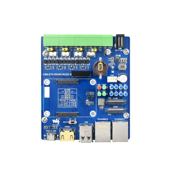Raspberry Pi Compute Module 4 Dual ETH Quad RS485 Base Board (B) (21666)