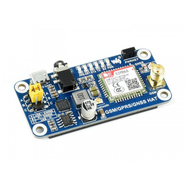 Плата розширення Raspberry Pi GSM/GPRS/GNSS HAT (13460)
