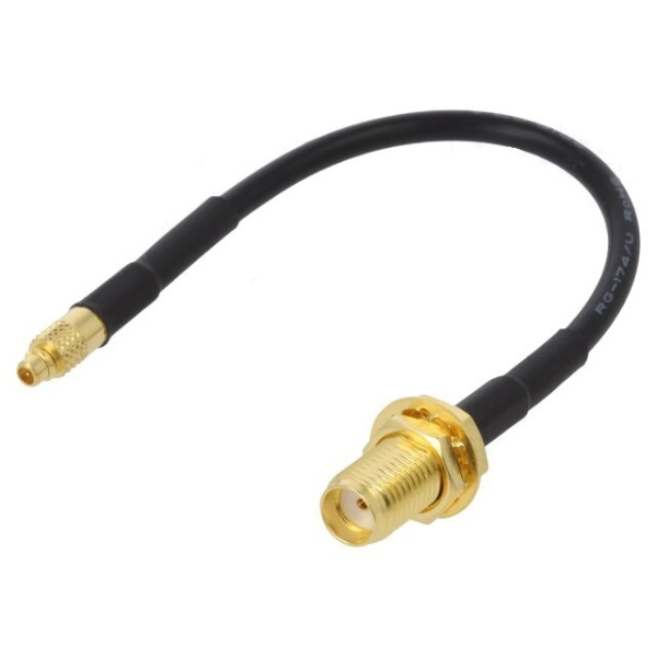 Пигтейл MMCX male straight to SMA female straight, 100mm