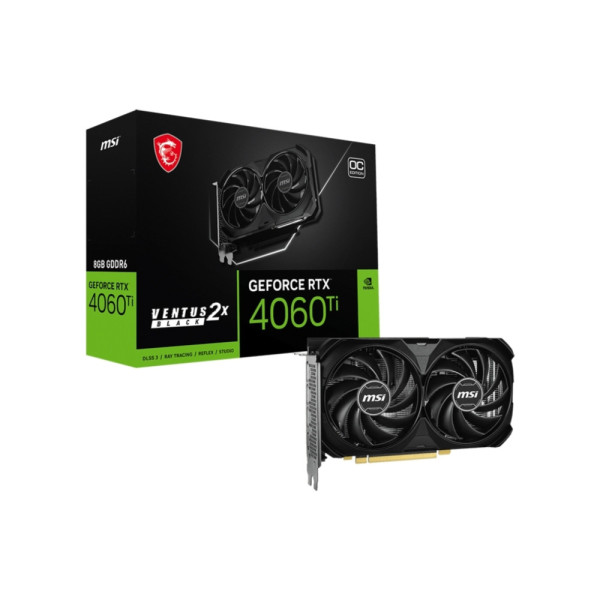 Видеокарта MSI GeForce RTX4060Ti 8Gb VENTUS 2X BLACK E1 OC (RTX 4060 Ti 8G VENTUS 2X BLACK E1 OC)