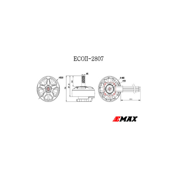 Двигатель для дрона Emax ECO II 2807 1300KV (0101096021)
