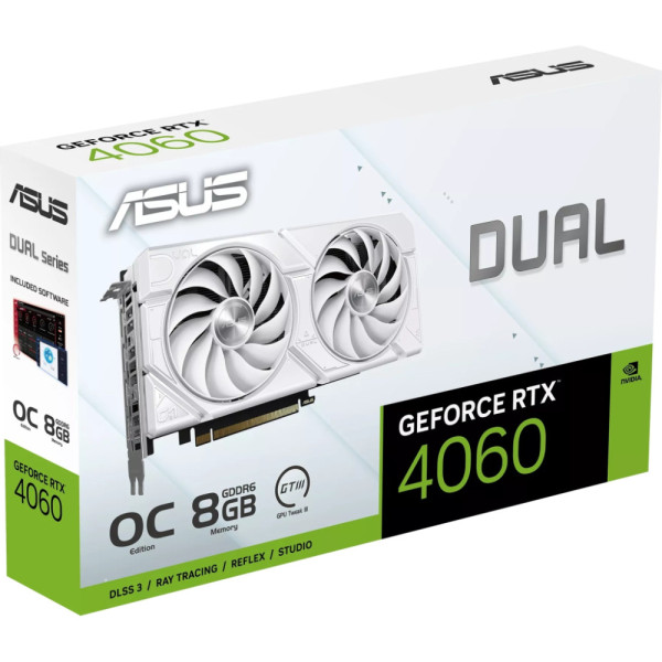 Видеокарта ASUS GeForce RTX4060 8Gb DUAL OC WHITE EVO (DUAL-RTX4060-O8G-EVO-WHITE)