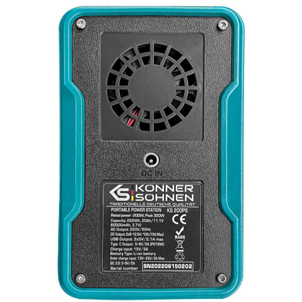 Зарядная станция Konner&Sohnen KS200PS, 200W, 222Wh (KS200PS)