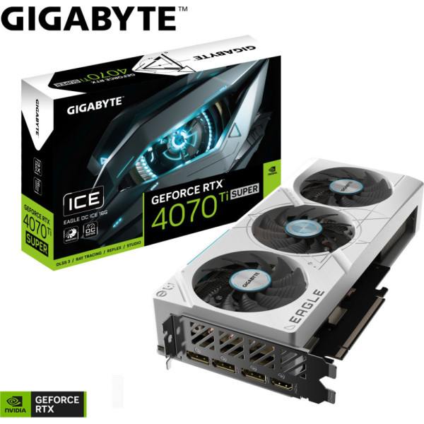 Видеокарта GIGABYTE GeForce RTX4070Ti SUPER 16Gb EAGLE ICE OC (GV-N407TSEAGLEOC ICE-16GD)