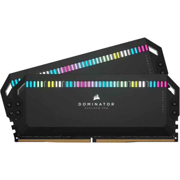 Модуль памяти для компьютера DDR5 64GB (2x32GB) 6000 MHz Dominator Platinum RGB Black Corsair (CMT64GX5M2B6000C40)