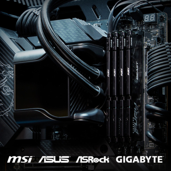 Модуль памяти для компьютера DDR5 64GB (2x32GB) 5200 MHz Beast Black Kingston Fury (ex.HyperX) (KF552C36BBEK2-64)