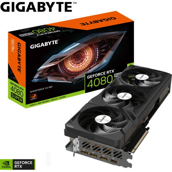 Видеокарта GIGABYTE GeForce RTX4080 SUPER 16Gb WINDFORCE V2 (GV-N408SWF3V2-16GD)