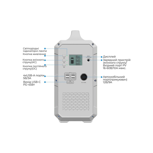 Зарядная станция BLUETTI PowerOak EB240 1000W (EB240)