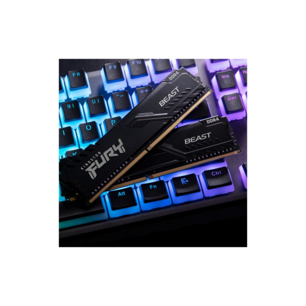 Модуль пам'яті для комп'ютера DDR4 32GB (2x16GB) 2666 MHz FURY Beast Black Kingston Fury (ex.HyperX) (KF426C16BBK2/32)