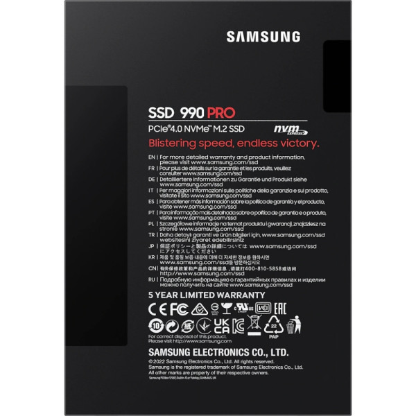 Накопитель SSD M.2 2280 4TB 990 PRO Samsung (MZ-V9P4T0BW)
