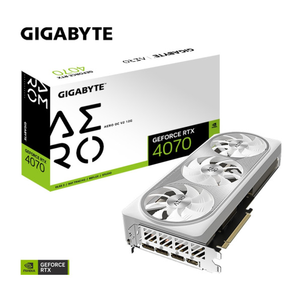 Видеокарта GIGABYTE GeForce RTX4070 12Gb AERO OC (GV-N4070AERO OCV2-12GD)