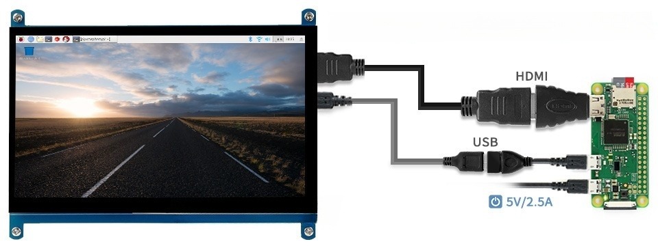 Дисплей Waveshare 7 дюймов 1024x600 HDMI IPS ёмкостный тачскрин - фото 2