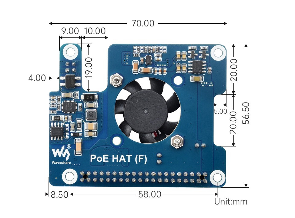 Power Over Ethernet HAT (F) для Raspberry Pi 5 - фото 2